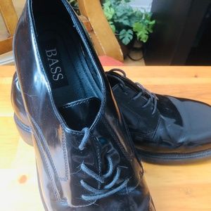 Bass Black High Gloss Mens Work Shoe Oxford